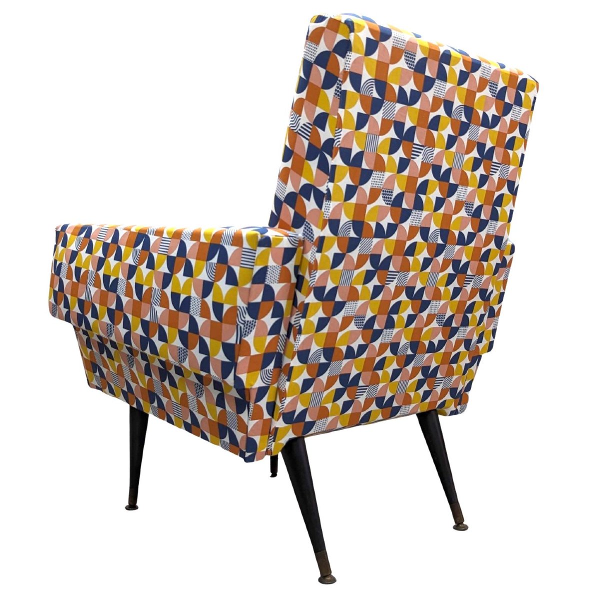 1950s Design Armchair Upholstered In Vintage Fabric-photo-1