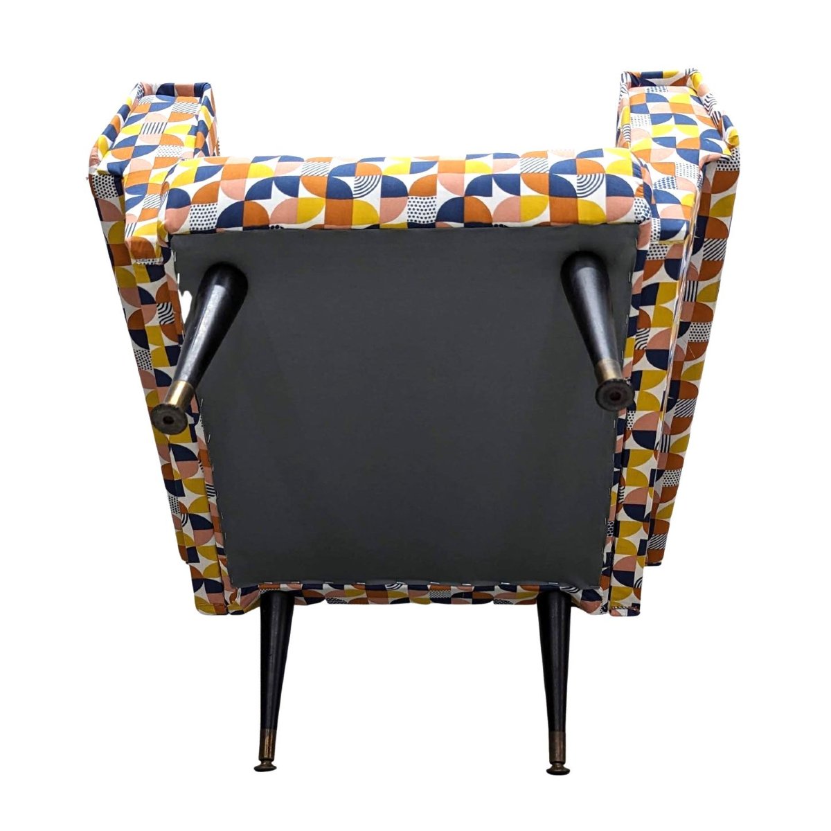1950s Design Armchair Upholstered In Vintage Fabric-photo-4