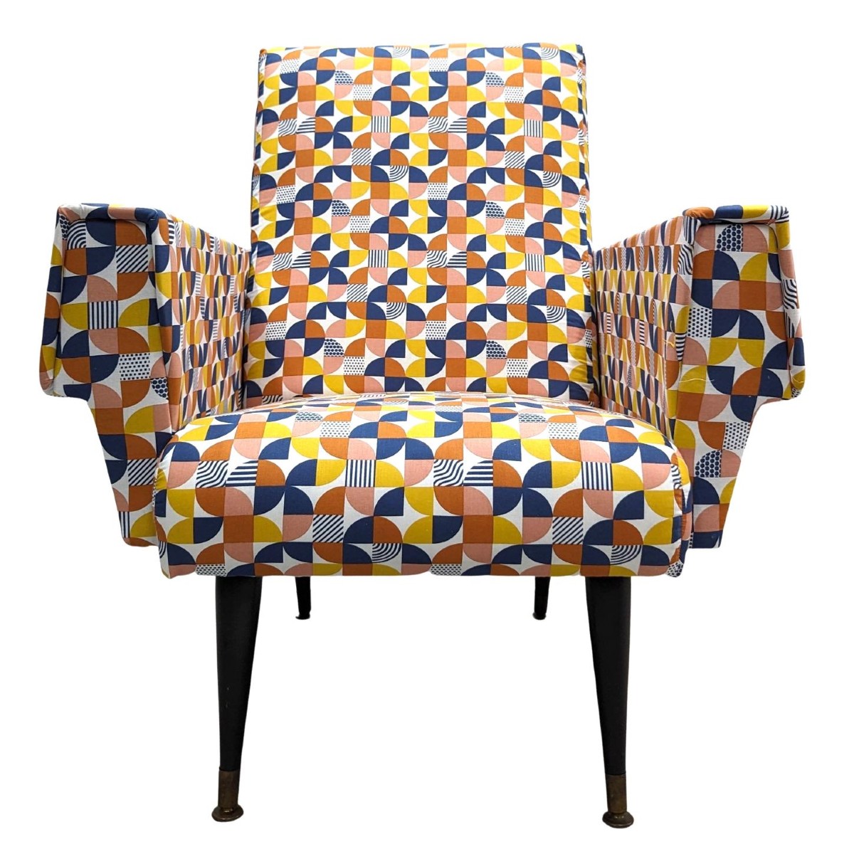 1950s Design Armchair Upholstered In Vintage Fabric