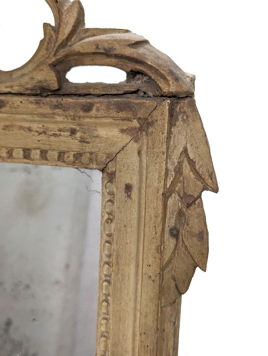 Miroir d'époque XVIIIème en bois laqué époque Louis XVI-photo-2