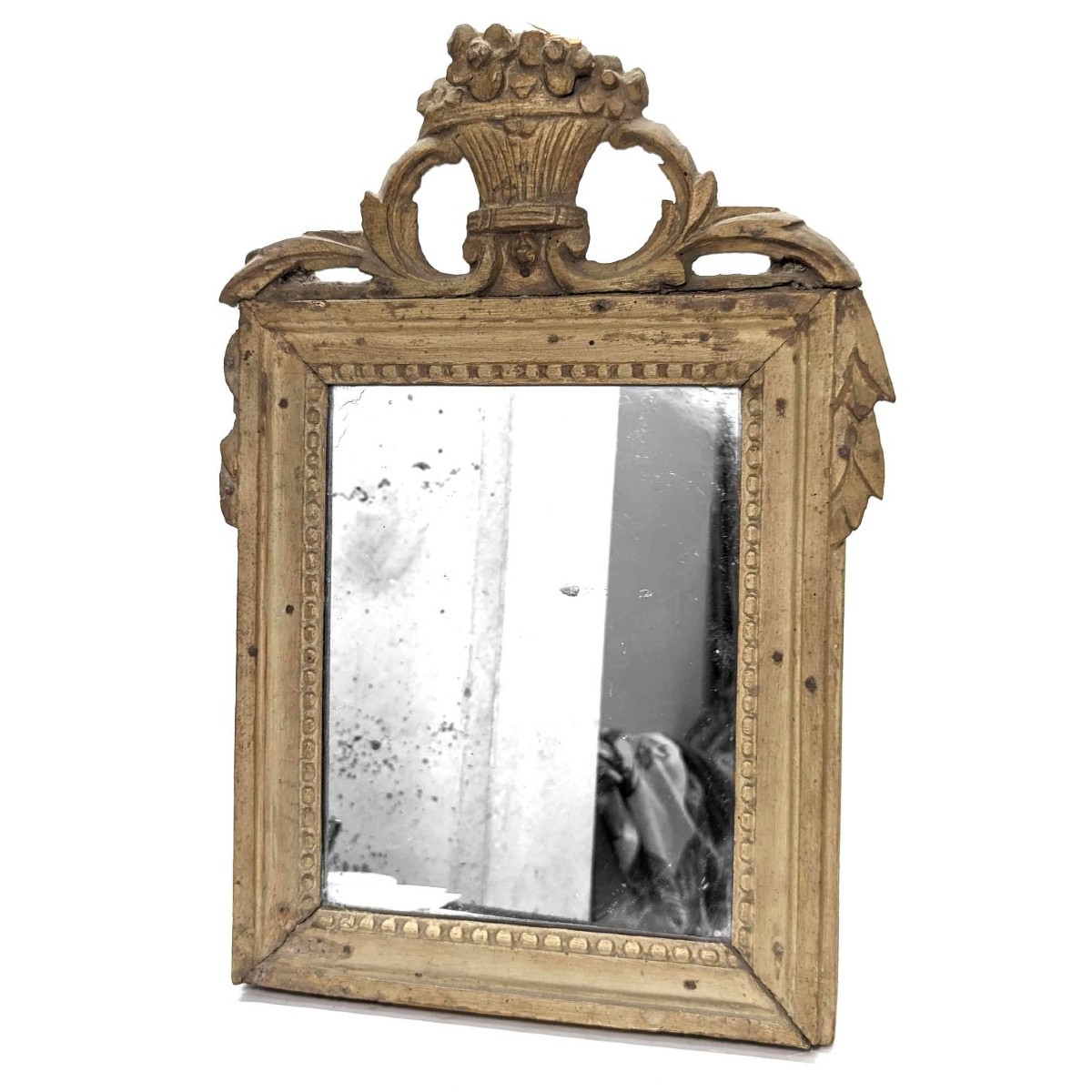 Miroir d'époque XVIIIème en bois laqué époque Louis XVI