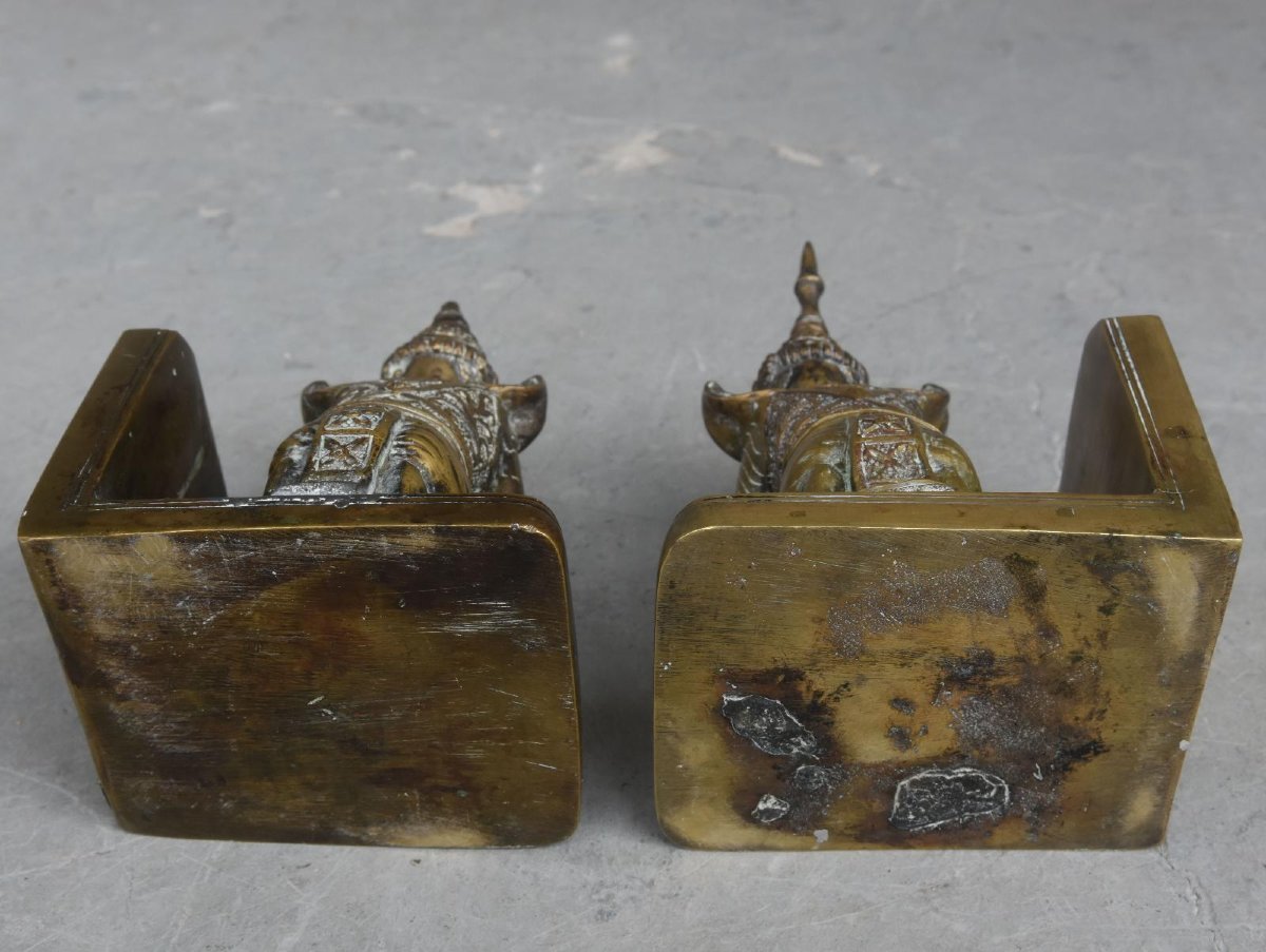 Serre-livres aux divinités asiatiques (paire)-photo-4