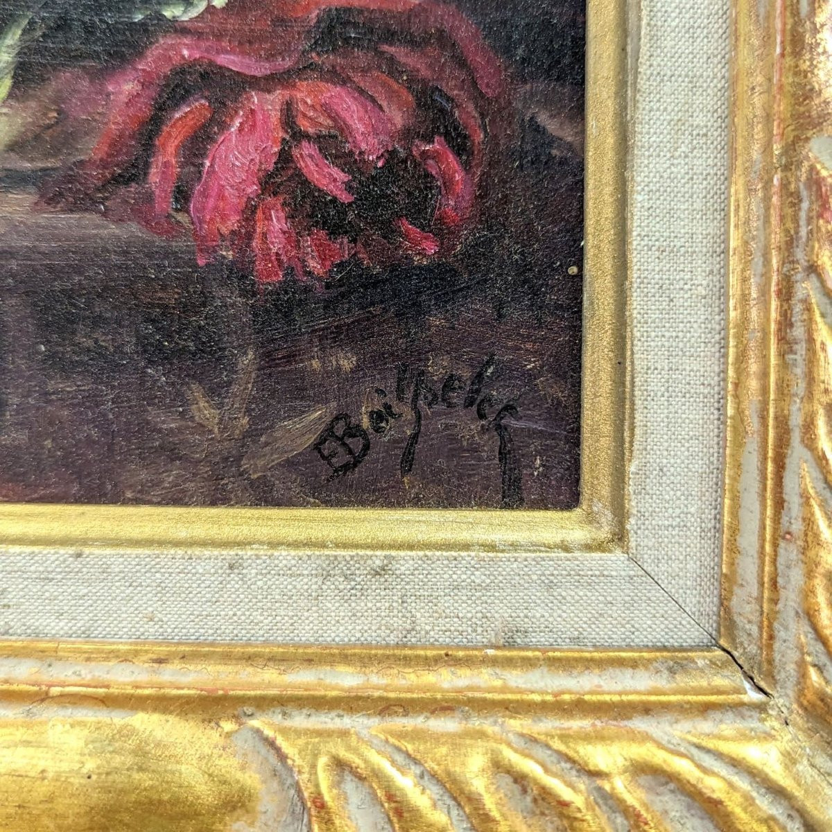 Peinture Nature morte au vase de pivoines-photo-1
