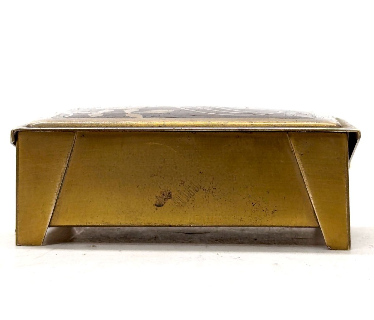 Boite à timbres en palissandre et incrustation Art nouveau 1900-photo-1