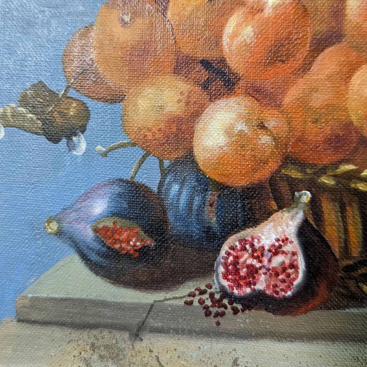Still Life With Fruit French School Philippe Lazare 20th Century-photo-2