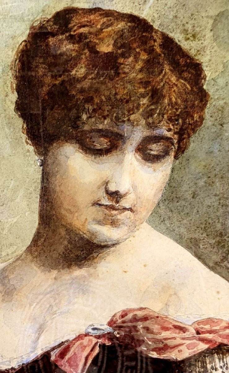 Portrait Of A Woman Signed And Dated 1887-photo-3