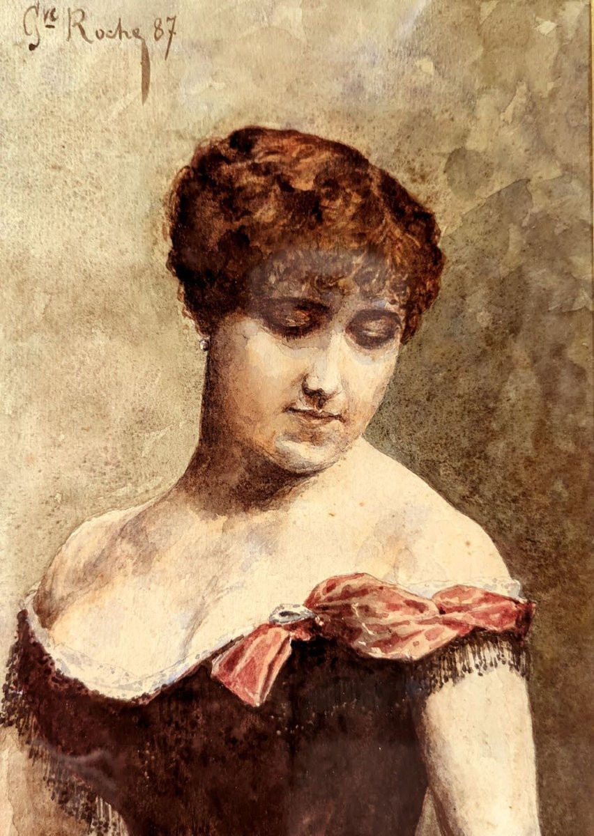Portrait Of A Woman Signed And Dated 1887-photo-4