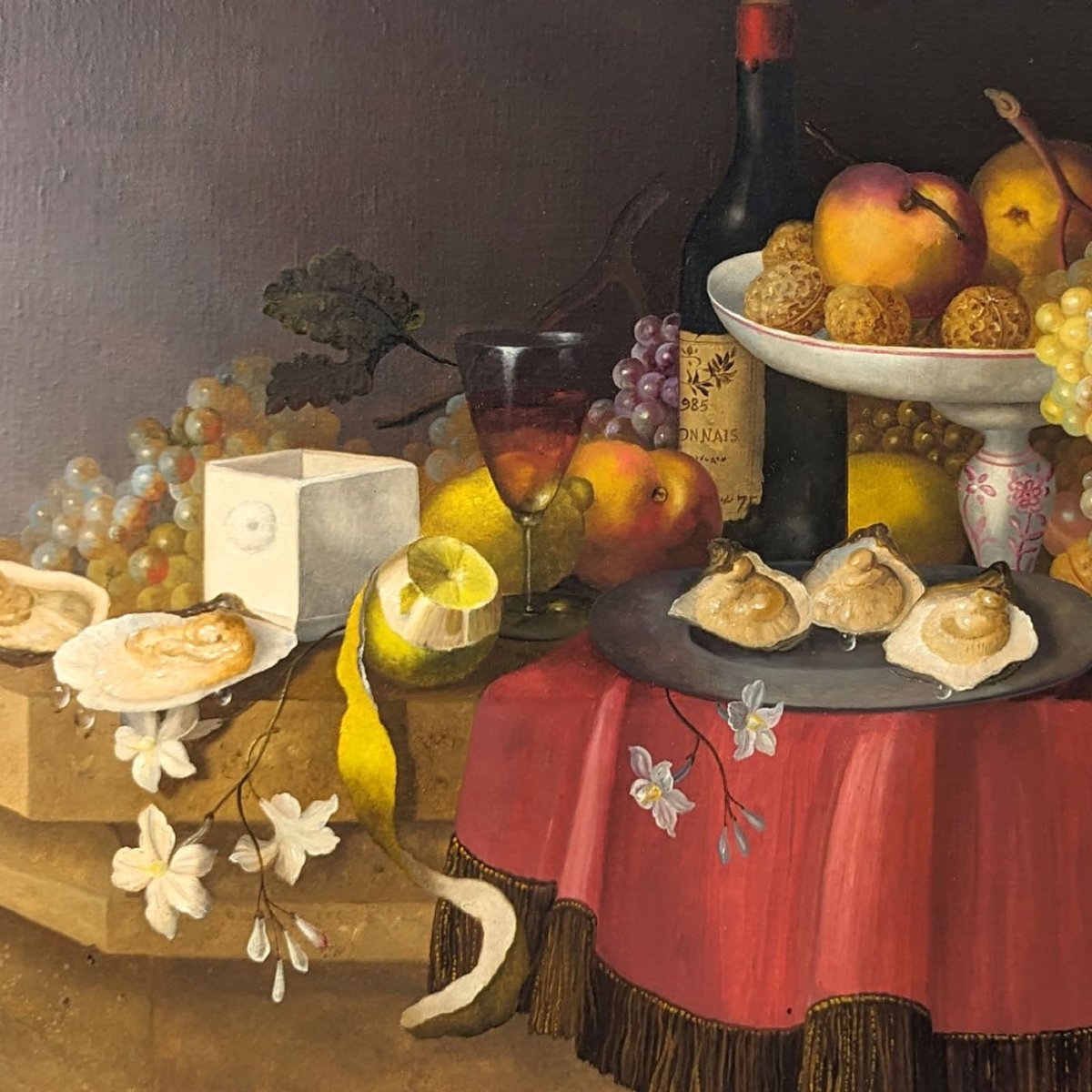 Nature morte table de banquet école Française Philippe Lazare 20ème-photo-1