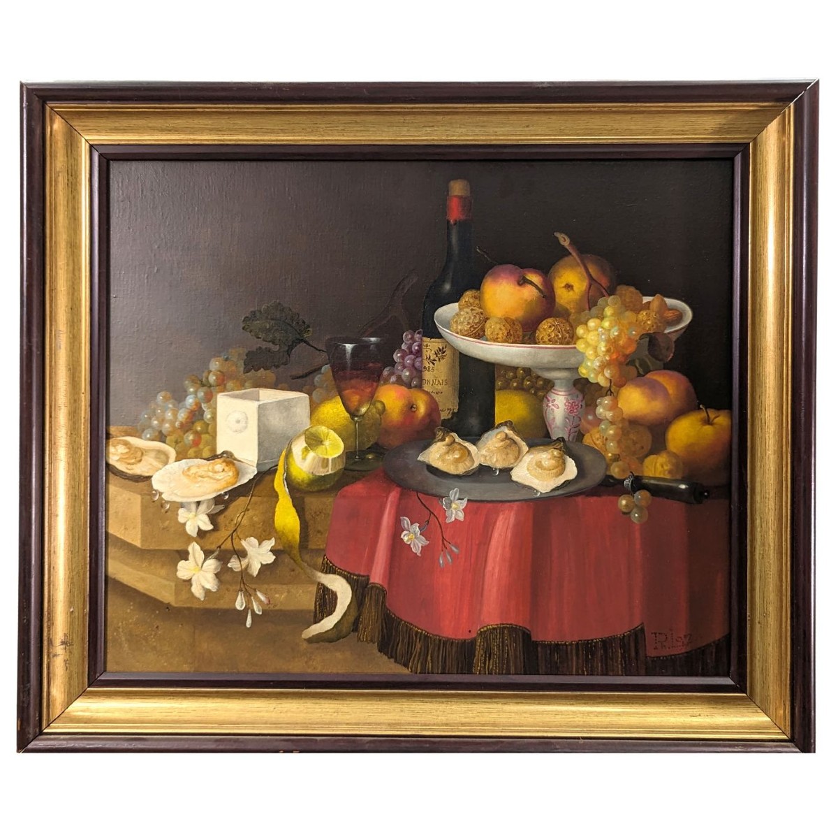 Nature morte table de banquet école Française Philippe Lazare 20ème