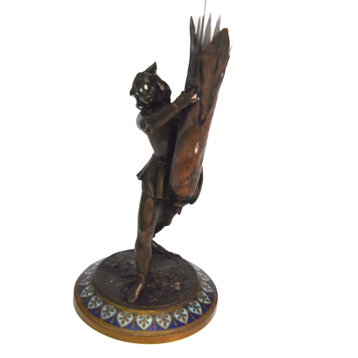 Pair Of Candle Holders Decorated With Young Bronze And Crystal Pages-photo-2
