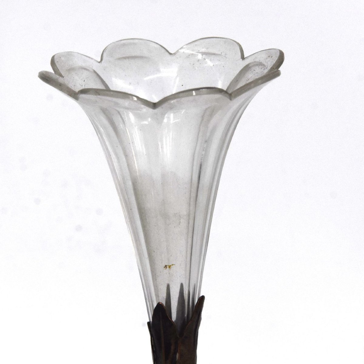 Pair Of Candle Holders Decorated With Young Bronze And Crystal Pages-photo-4