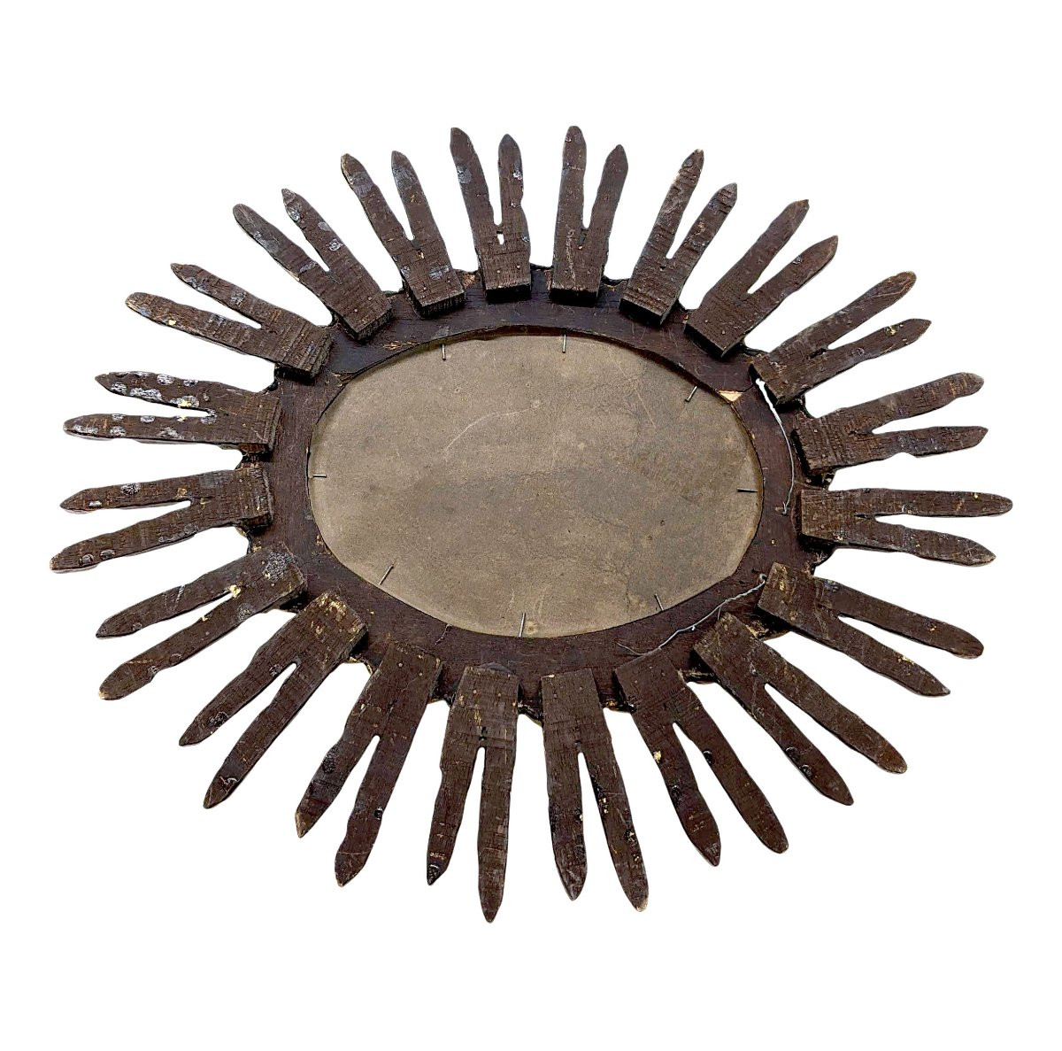 50's Gilded Wood Witch Mirror-photo-4