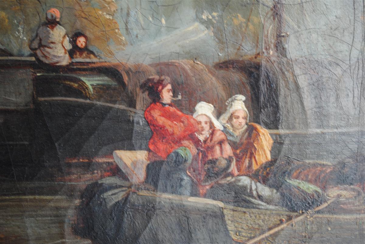 Peinture Scène Lacustre Par Héroult (1802-1853) XIXème-photo-4