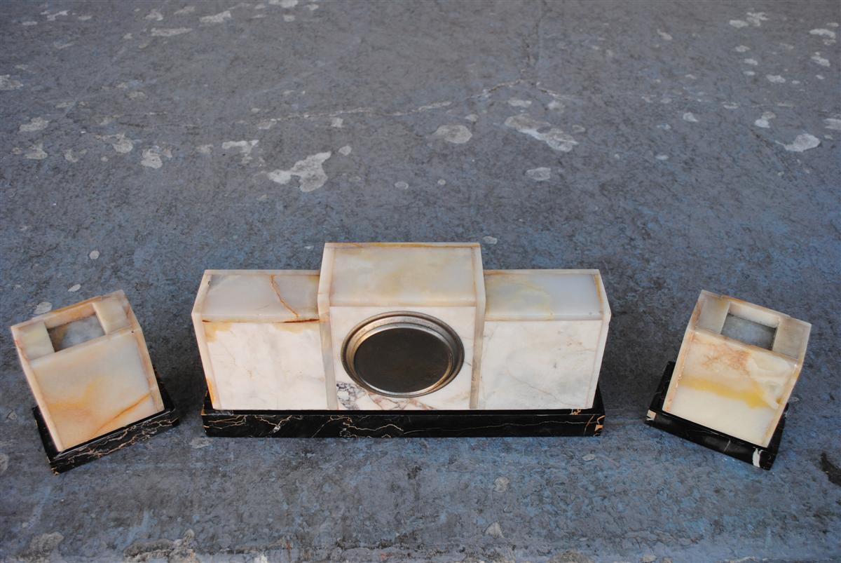 Trim Pendulum Art Deco Onyx And Marble Portor Aux Poissons 1930-photo-6