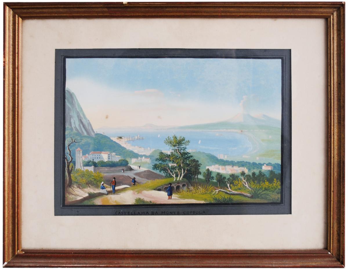 Gouache Italian Castellama Da Monte Coppola Nineteenth