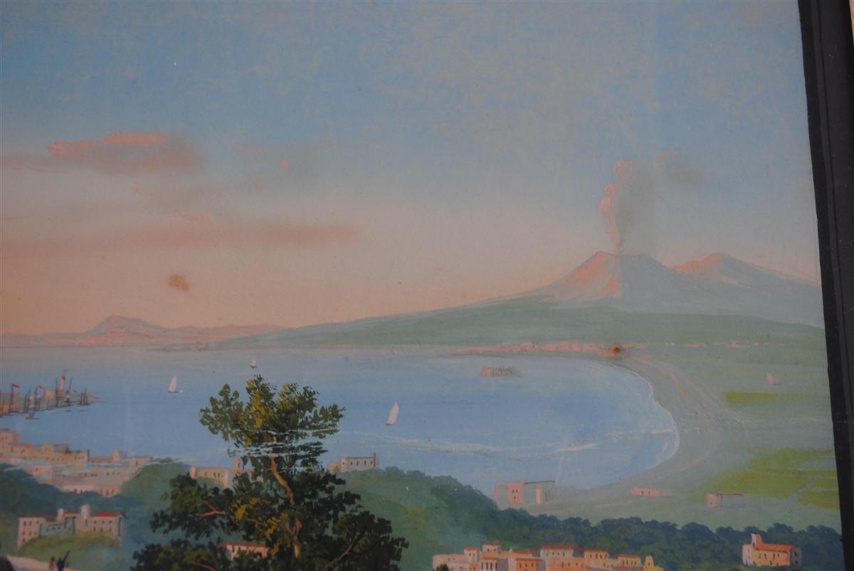 Gouache Italian Castellama Da Monte Coppola Nineteenth-photo-3