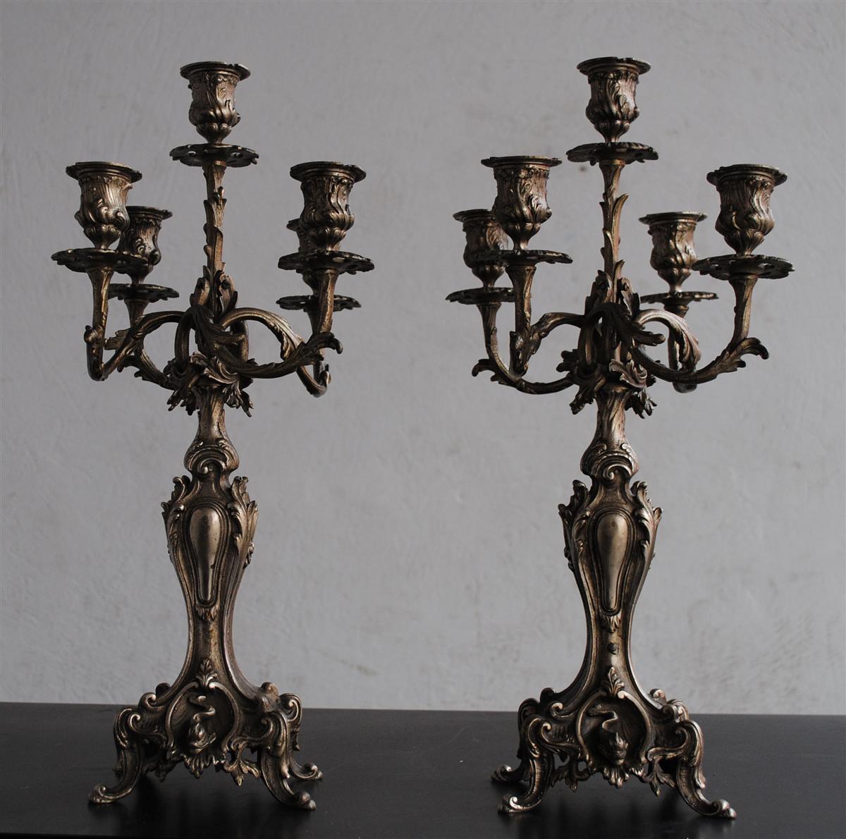 Pendule Garniture Rocaille En Bronze Argenté Style Louis XV-photo-2