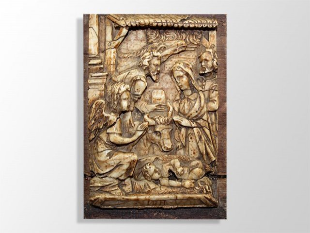 In Alabaster Bas Relief XVII Eme Birth Of Christ.