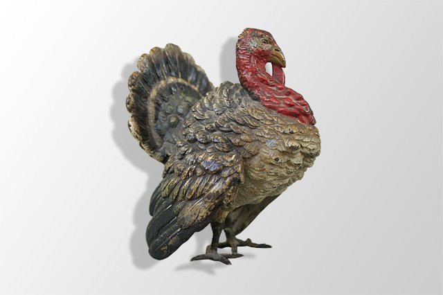From Vienna XIX Bronze Turkey (signed)