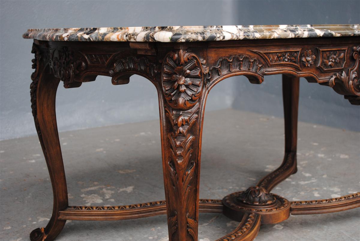 Beautiful Game Table Louis XV Style Marble Breccia-photo-4