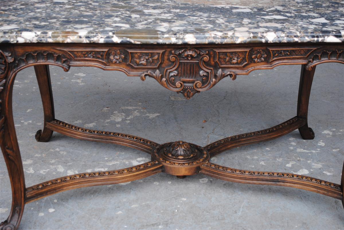 Beautiful Game Table Louis XV Style Marble Breccia-photo-2