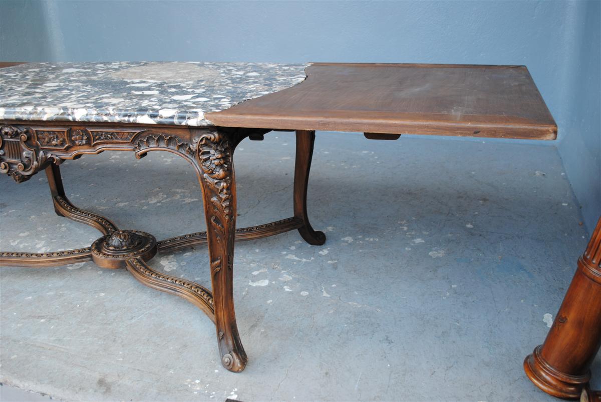 Beautiful Game Table Louis XV Style Marble Breccia-photo-6