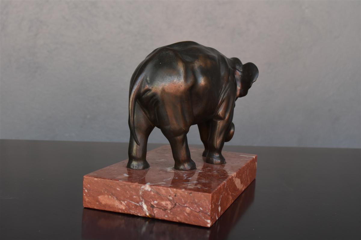 Ensemble De Bureau En Bronze Aux éléphants 1900-photo-4