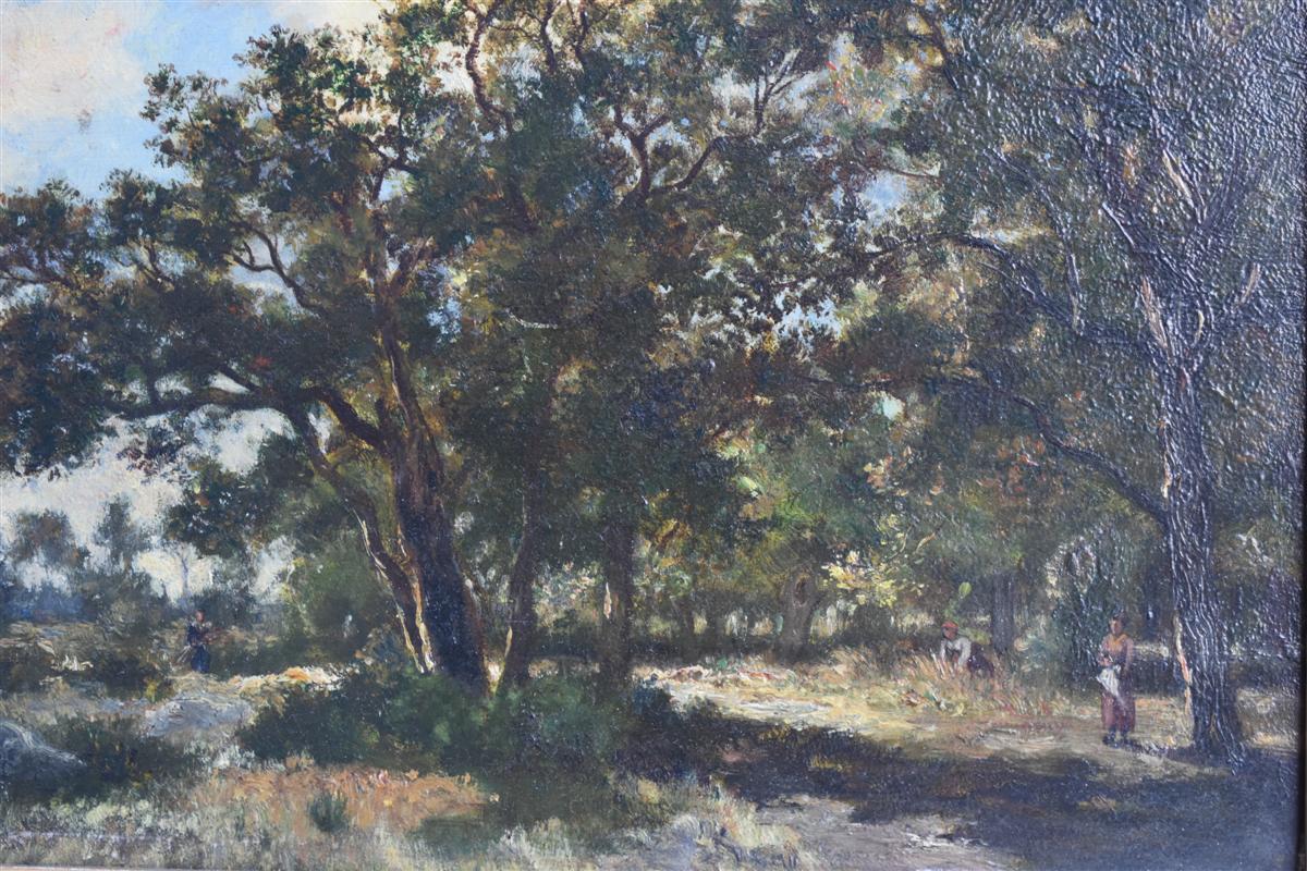 Oil On Panel Foret Of Fontainbleau Ernest Guillemer-photo-3