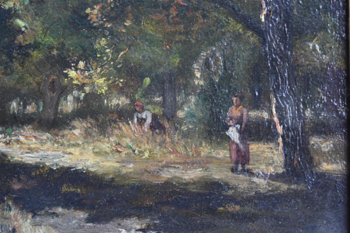 Oil On Panel Foret Of Fontainbleau Ernest Guillemer-photo-4