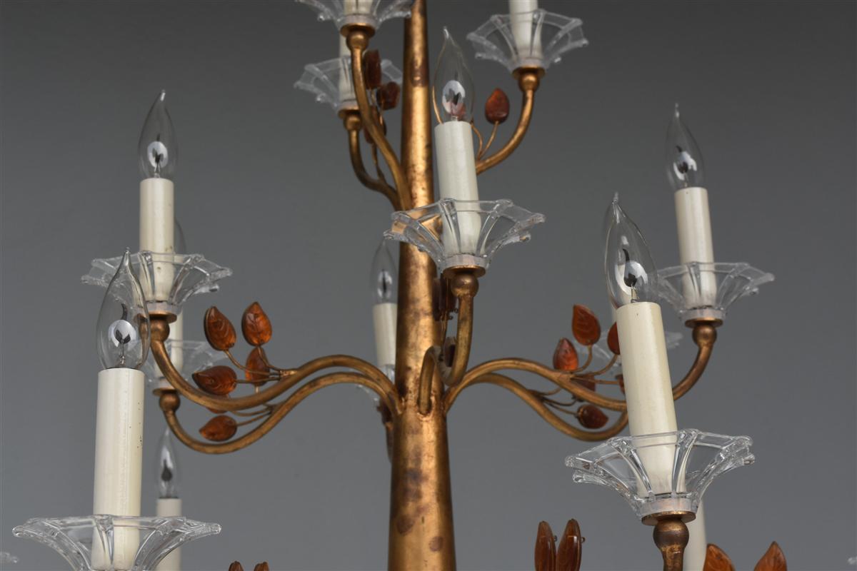 Gilt Metal And Glass Paste 16 Lights Style 1940-photo-1