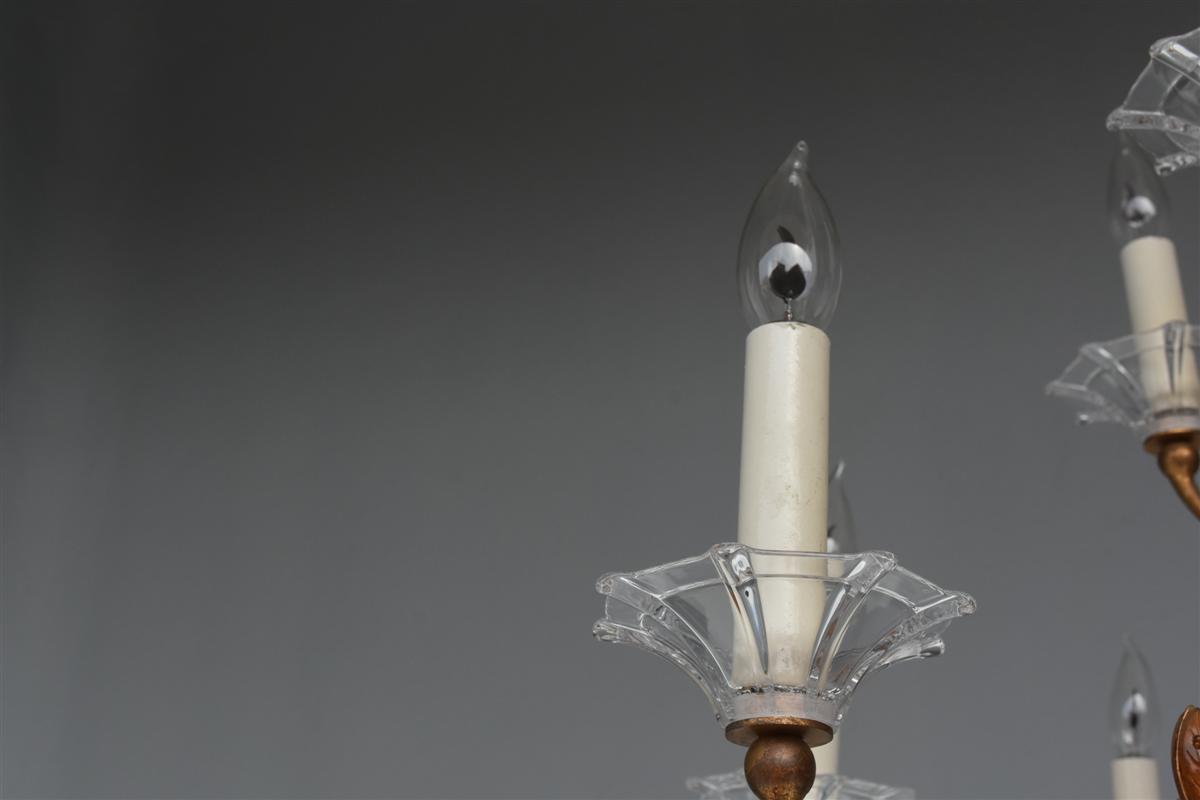Gilt Metal And Glass Paste 16 Lights Style 1940-photo-3