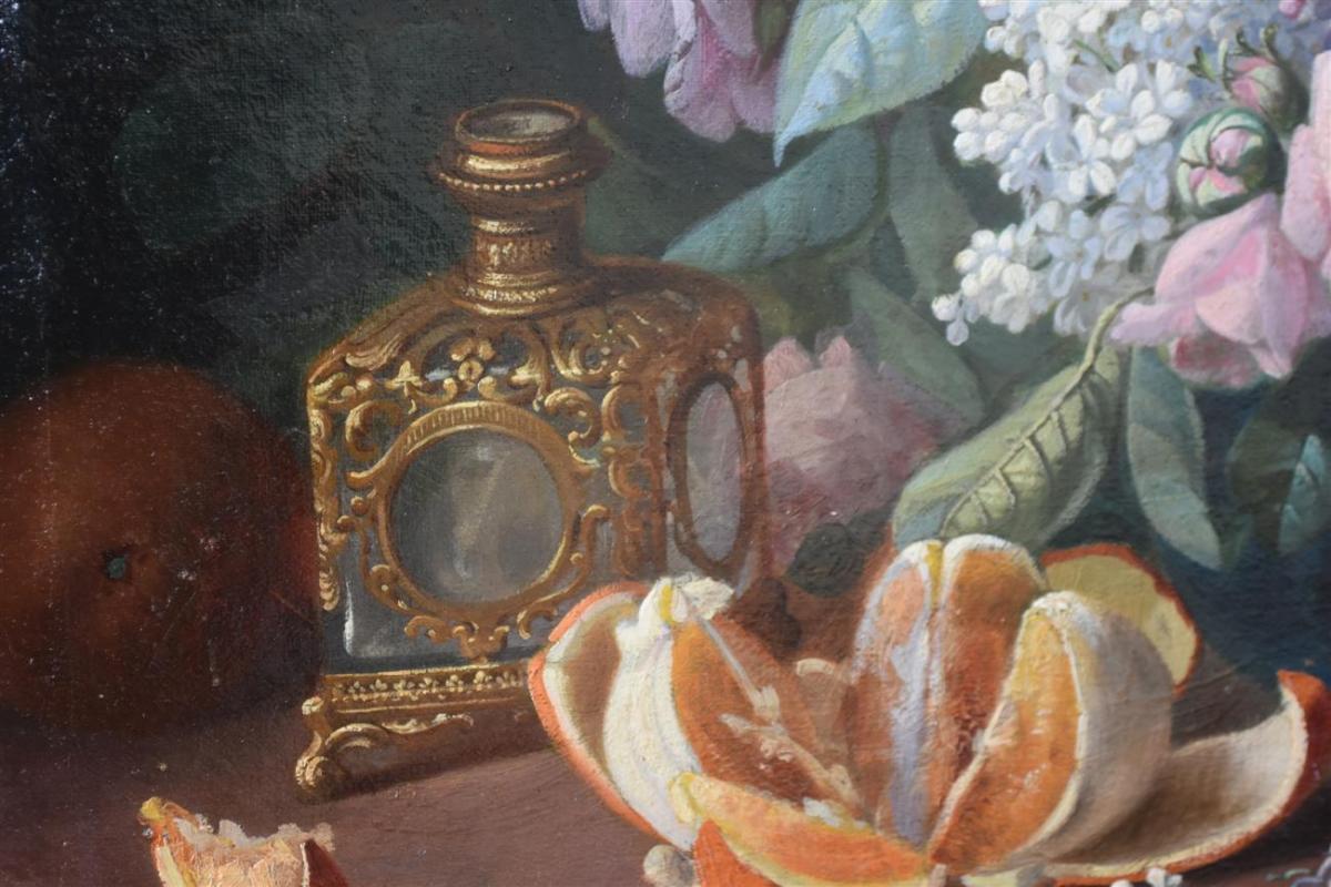 Still Life With Lilac And Mandarin By Pierre Camille Gontier Nineteenth Time-photo-3