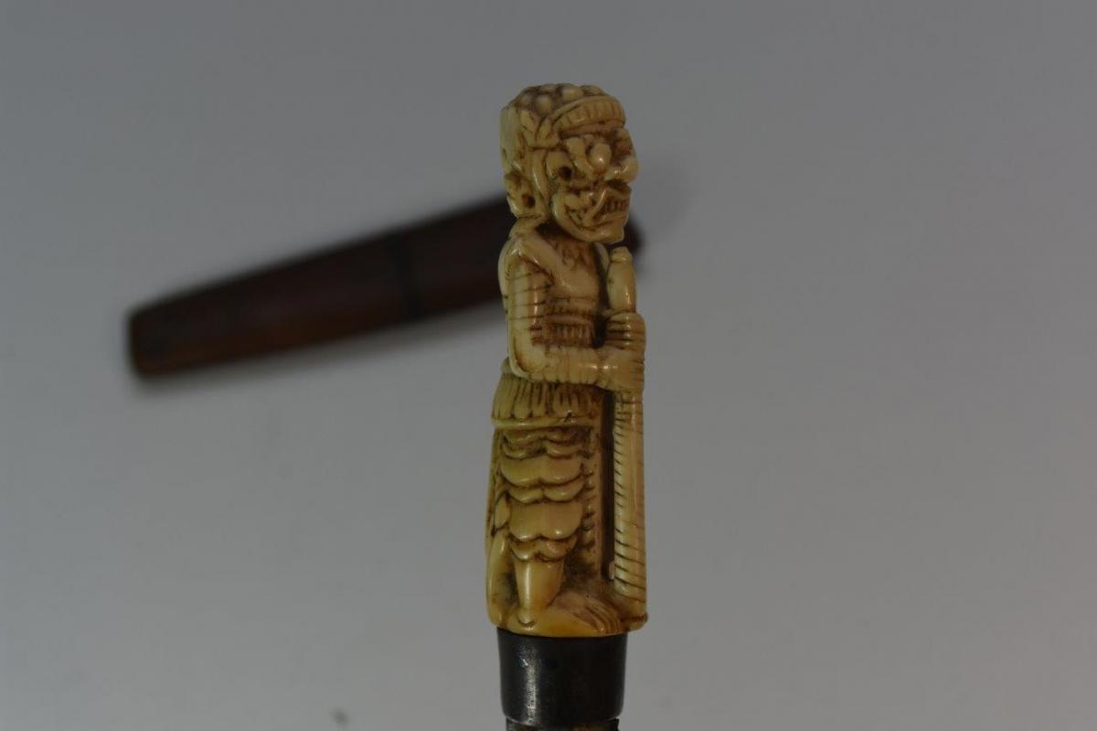 Couteau De Rituel Indonésie Manche Sculpté Divinité XIXème-photo-3