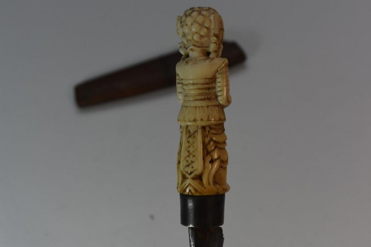 Couteau De Rituel Indonésie Manche Sculpté Divinité XIXème-photo-4