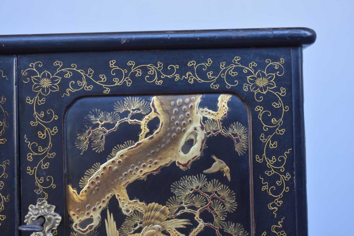 Box Jewelry Japanese Lacquer Decor Birds Nineteenth-photo-4