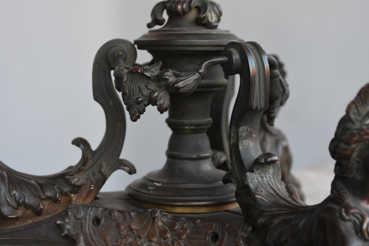 Pair Of Candelabra After A Model Of André Charles Boulle Ep XIXth-photo-3