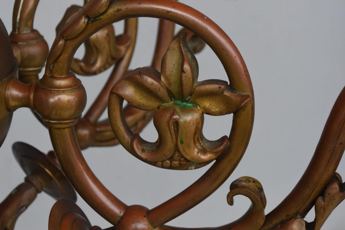 Exceptional Dutch Bronze Chandelier-photo-4