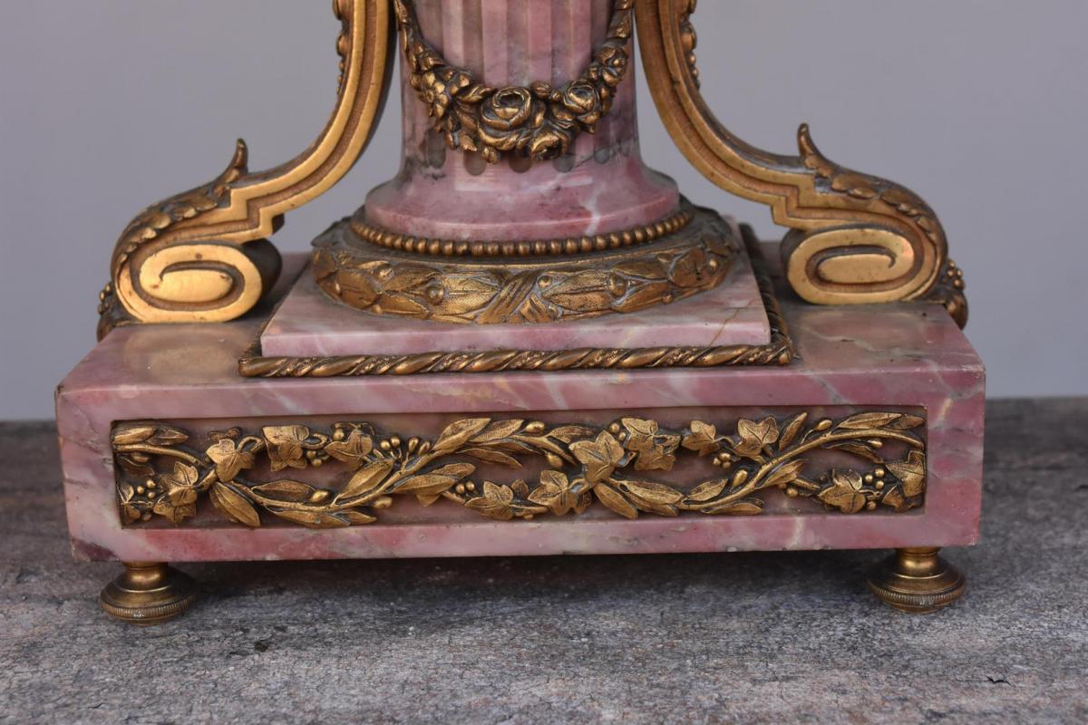 Louis XVI Style Trim Bronze And Marble Flower Of Nineteenth-photo-5