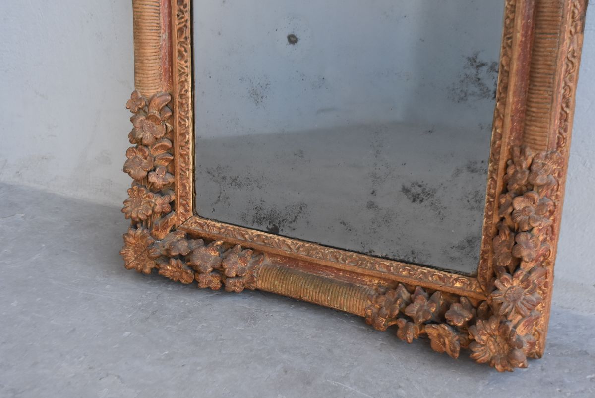 Miroir Louis XIV En Bois Sculpté Et Doré époque XVIIIème-photo-3