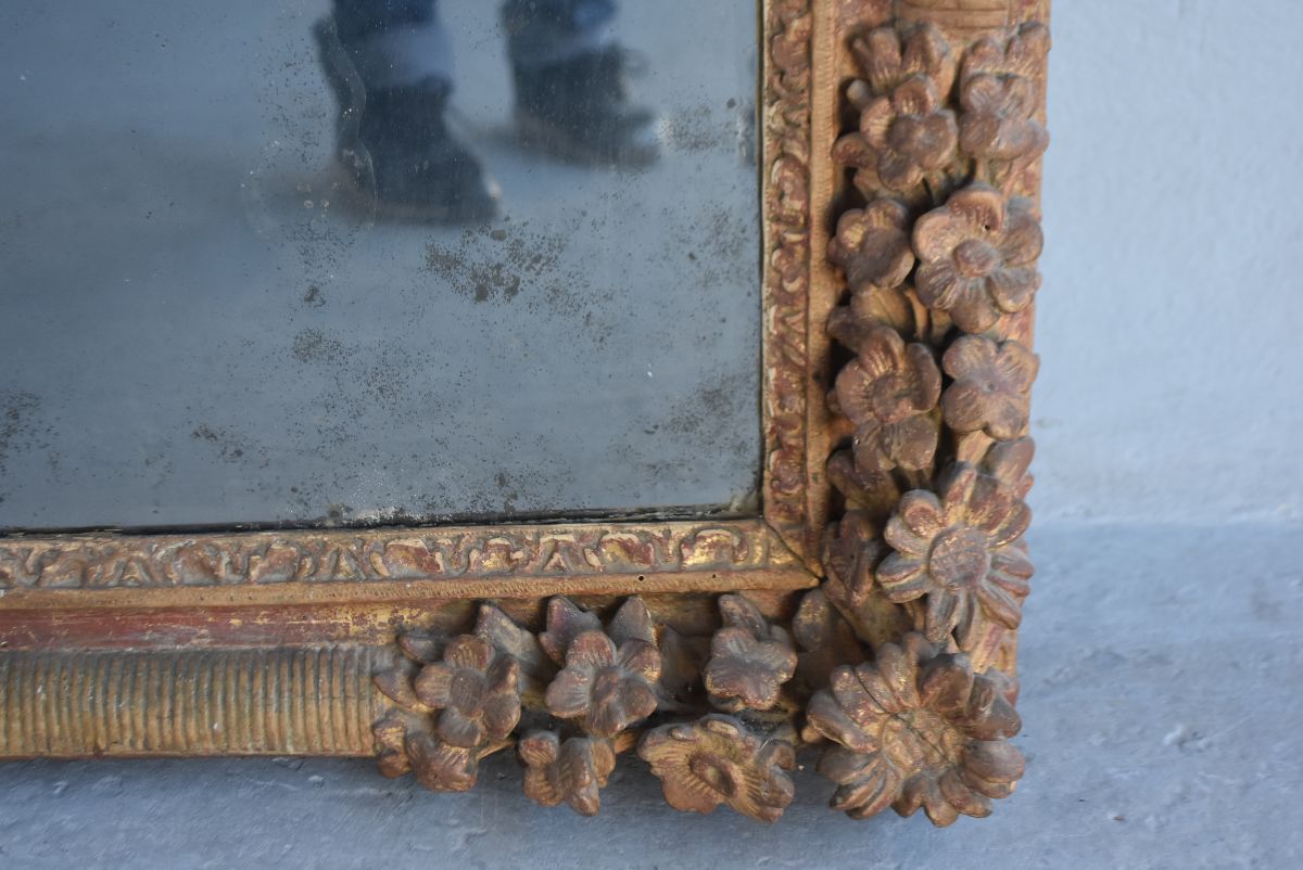 Miroir Louis XIV En Bois Sculpté Et Doré époque XVIIIème-photo-5