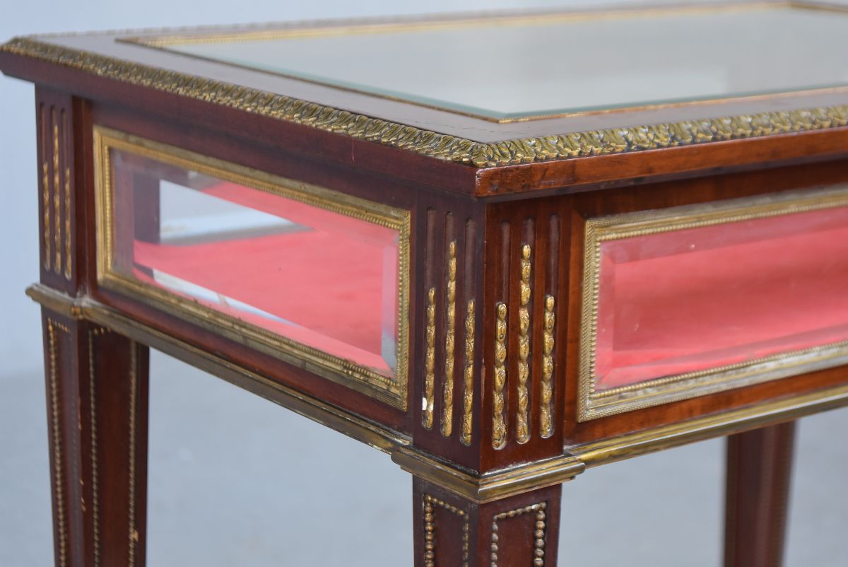 Mahogany Presentation Showcase Louis XVI Nineteenth Time-photo-3