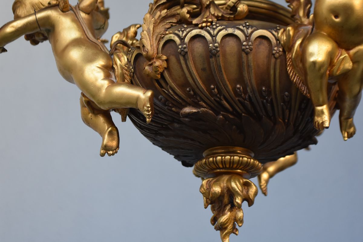 Gilded Bronze Chandelier Napoleon III-photo-4