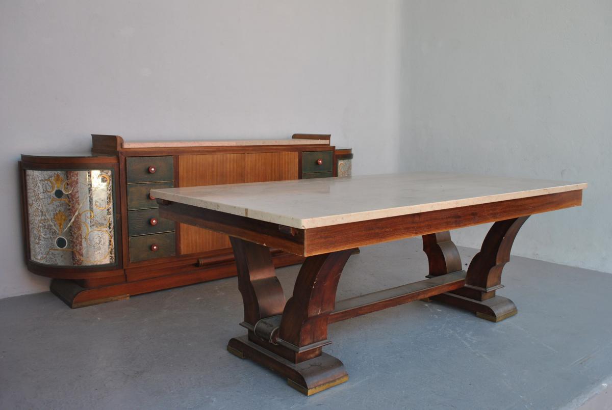 Dining Room Table 40 Rosewood Tray Travertine-photo-3