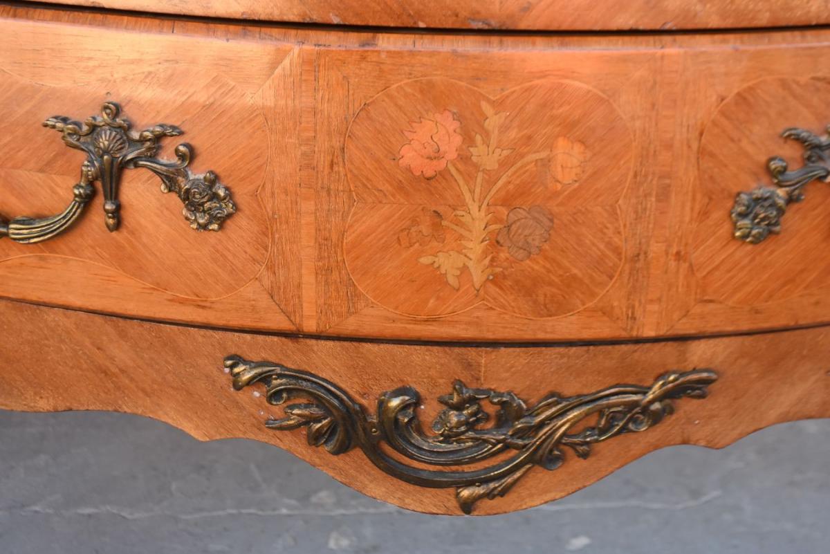 Commode Sauteuse Louis XV Bois De Rose-photo-4