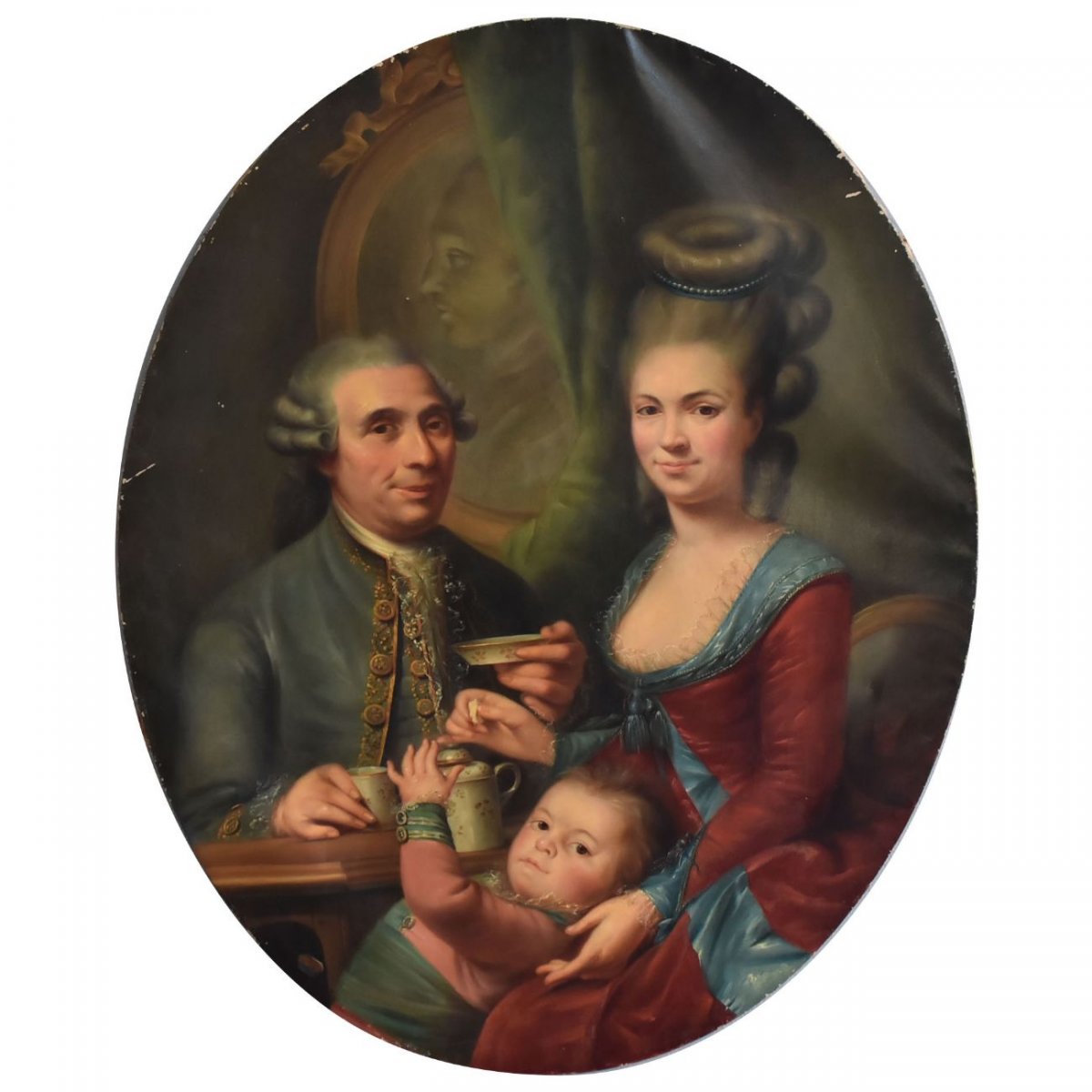 Medallion Painting Family Portrait Nineteenth Time