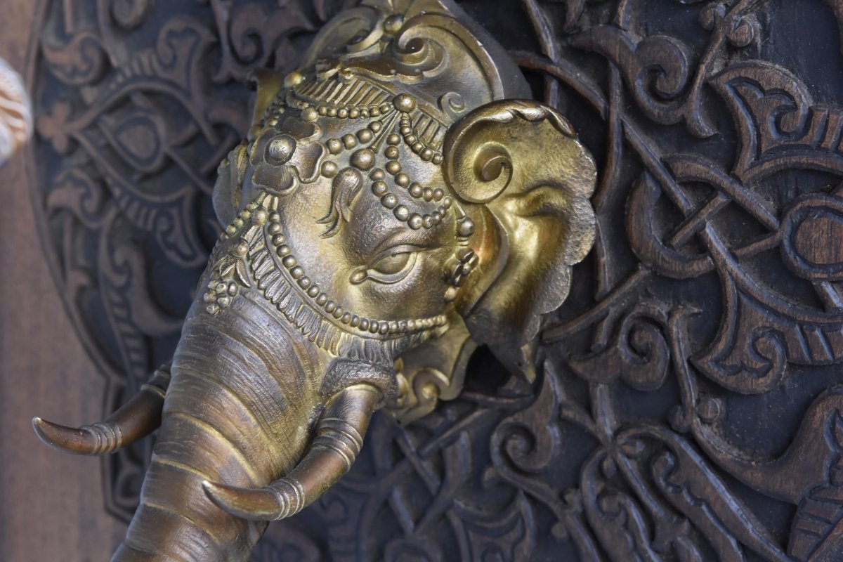 Wall Lamp Elephant Time 1900 Bronze-photo-2