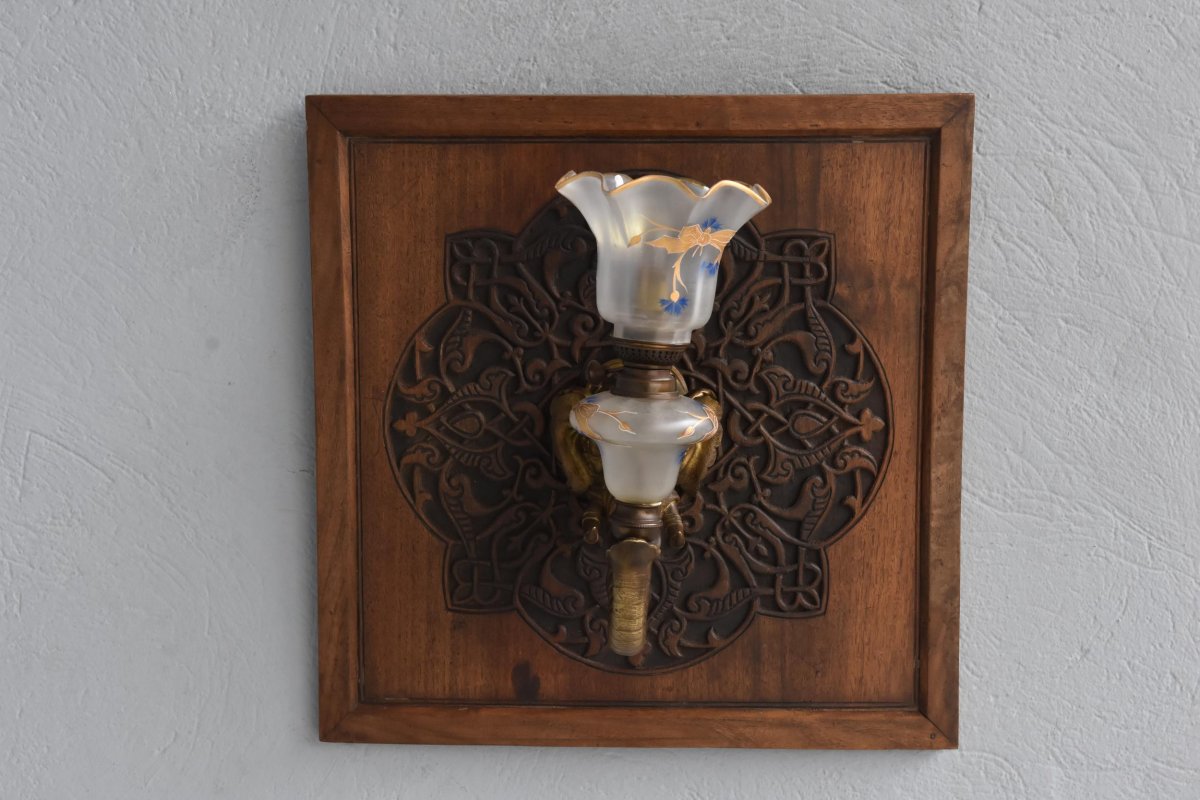 Wall Lamp Elephant Time 1900 Bronze-photo-4