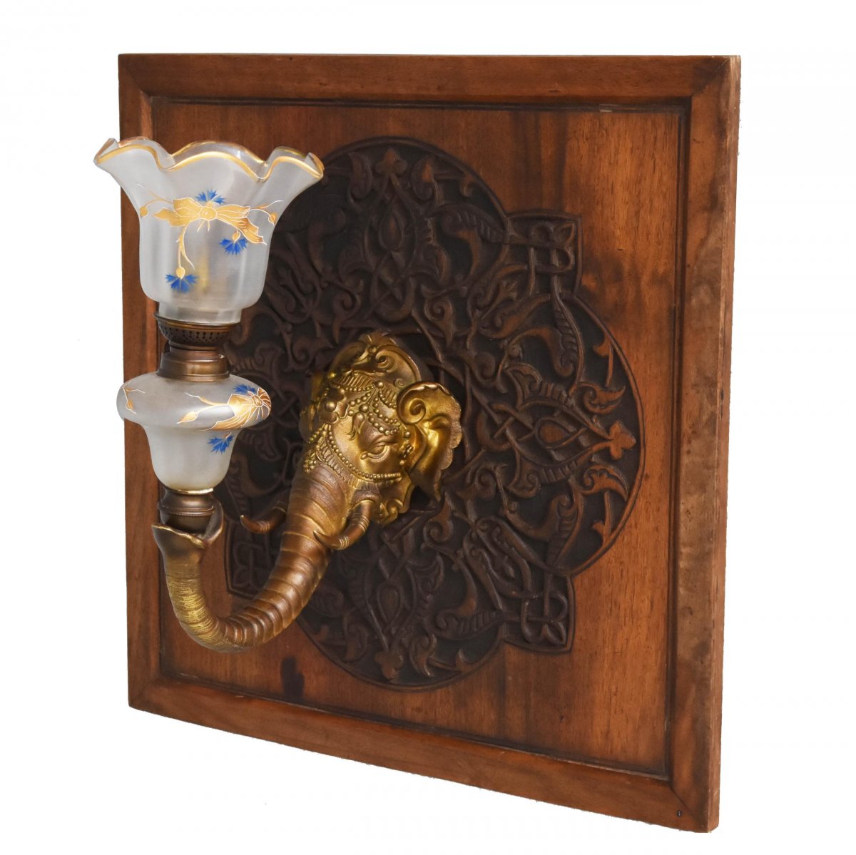 Wall Lamp Elephant Time 1900 Bronze