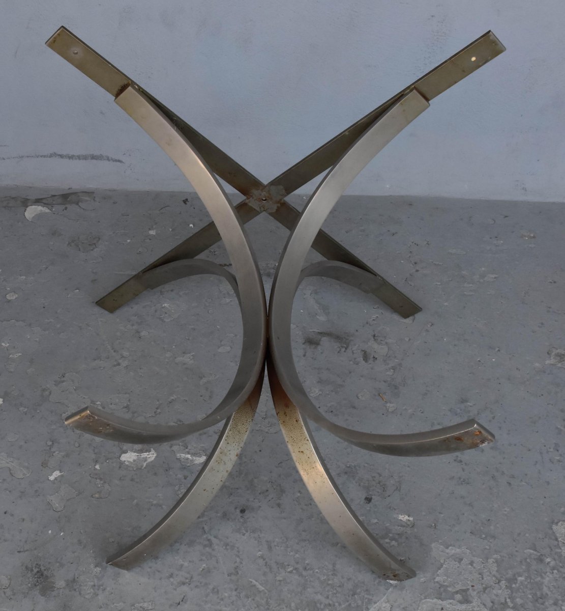 1970 Vintage Table Brushed Metal And Marble O. Borsani-photo-6