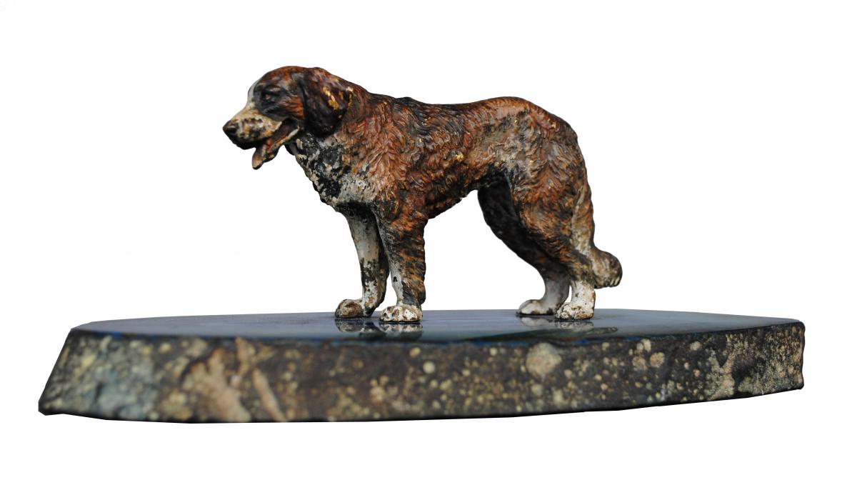 Bronze De Vienne Saint Bernard Sur Socle Agathe